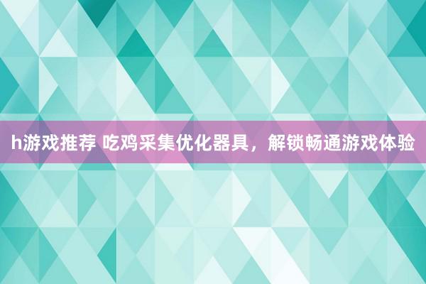 h游戏推荐 吃鸡采集优化器具，解锁畅通游戏体验